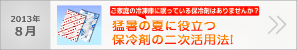猛暑の夏に役立つ保冷剤の二次活用法