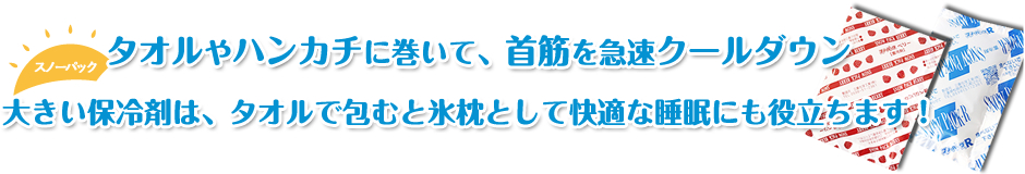 タオルやハンカチに巻いて、首筋を急速クールダウン